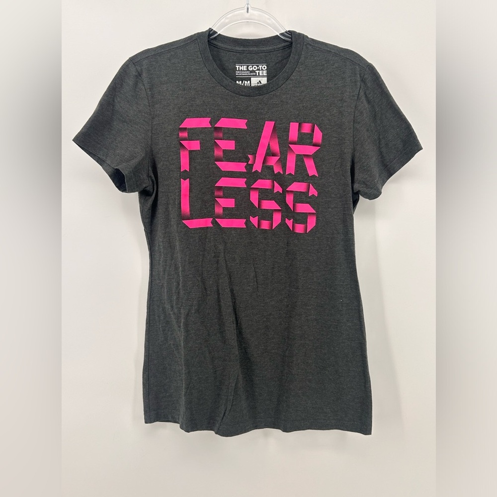 Adidas Fearless Go-To Tee Gray New Women's T-Shirt M Medium